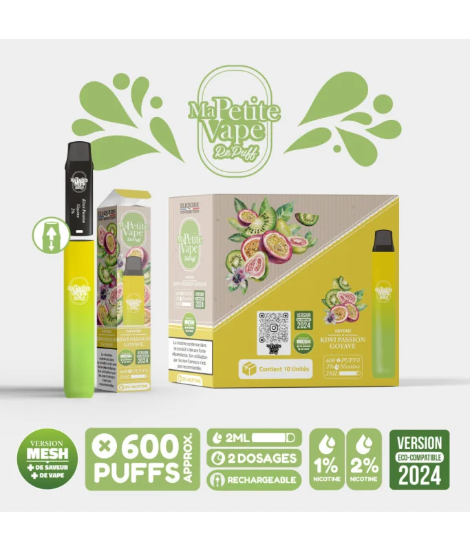 Re Puff Ma Petite Vape 600 Kiwi Passion Goyave Re Puff Ma Petite Vape 600 Kiwi Passion Goyave