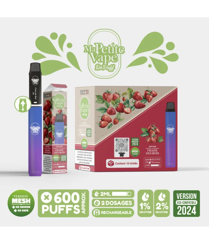 Re Puff Ma Petite Vape 600 Fraise des Bois Re Puff Ma Petite Vape 600 Fraise des Bois