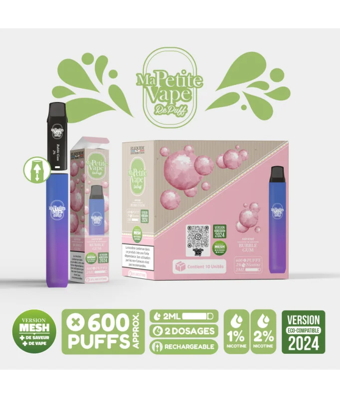 Re Puff Ma Petite Vape 600 Bubble Gum Re Puff Ma Petite Vape 600 Bubble Gum
